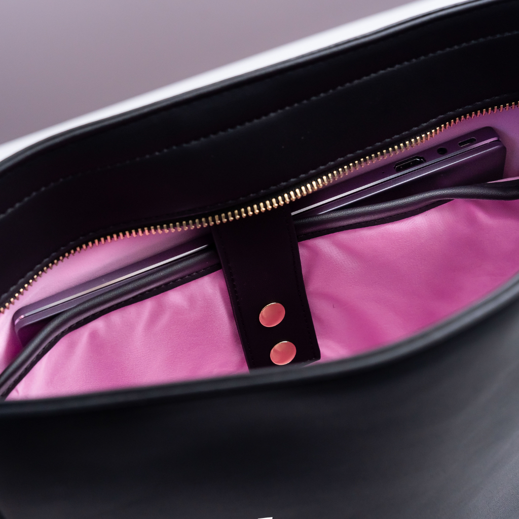 Interior of laptop tote bag