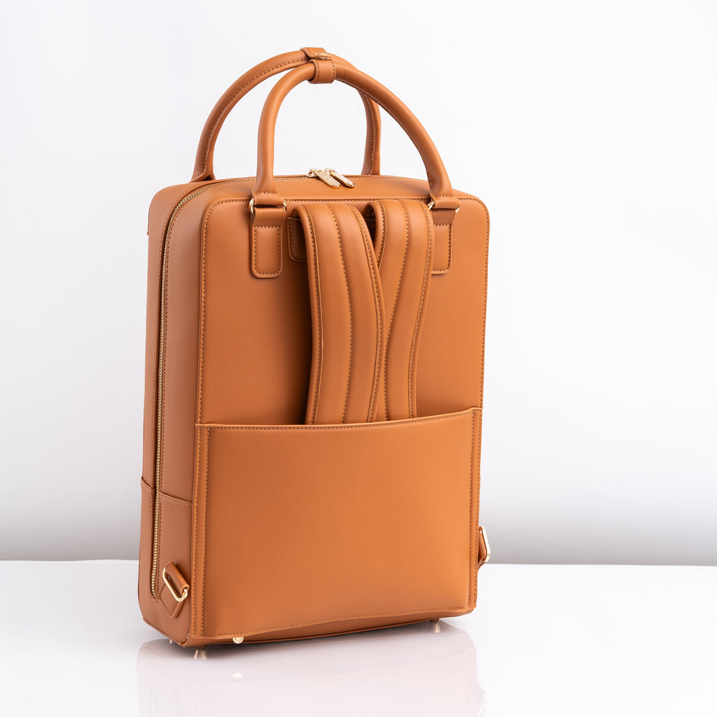 Laptop Tote/Backpack in Tan
