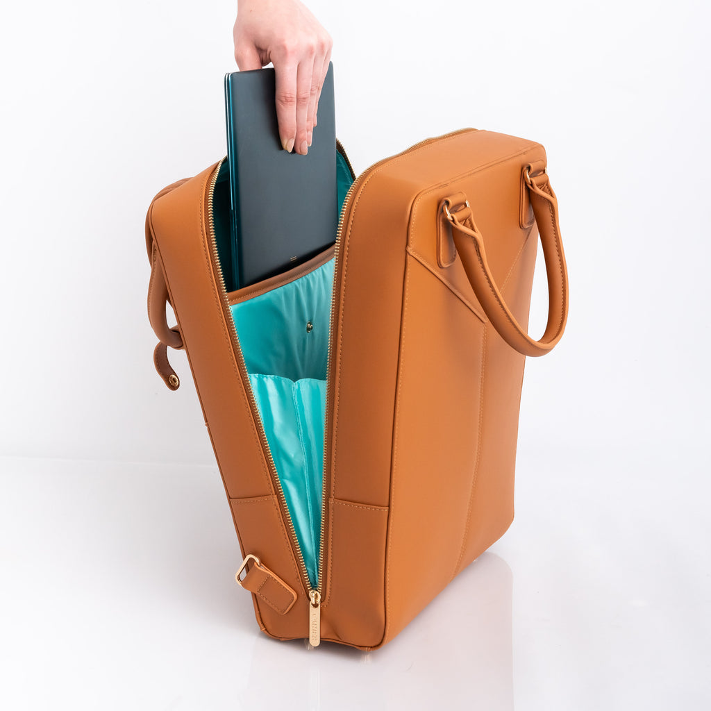 Laptop Tote/Backpack in Tan