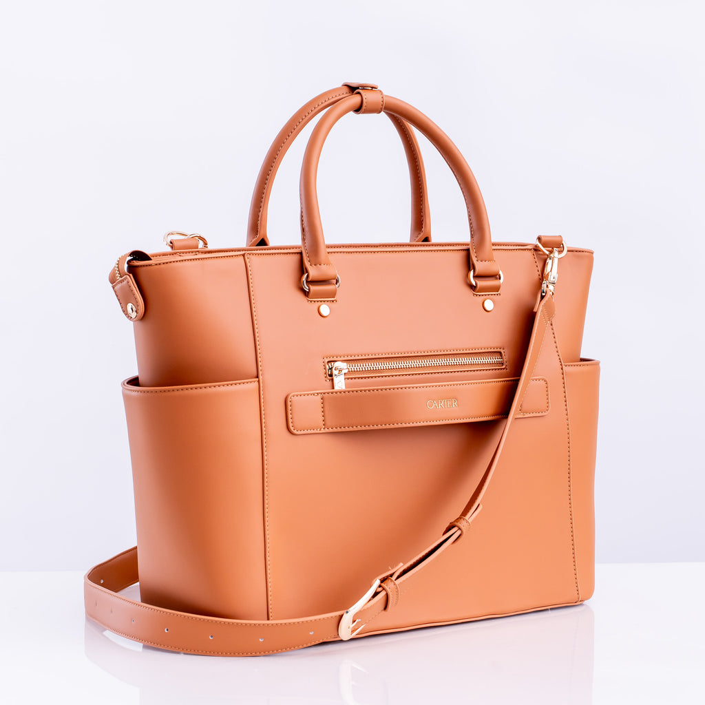 Laptop Tote Bag With Laptop Sleeve in Tan