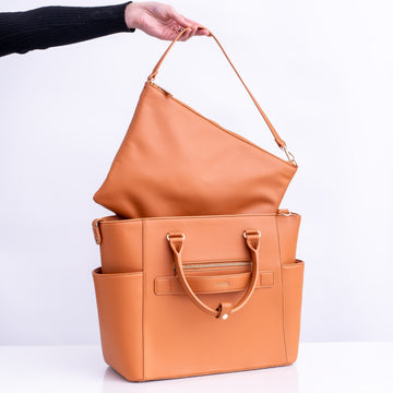 Laptop Tote Bag With Laptop Sleeve in Tan