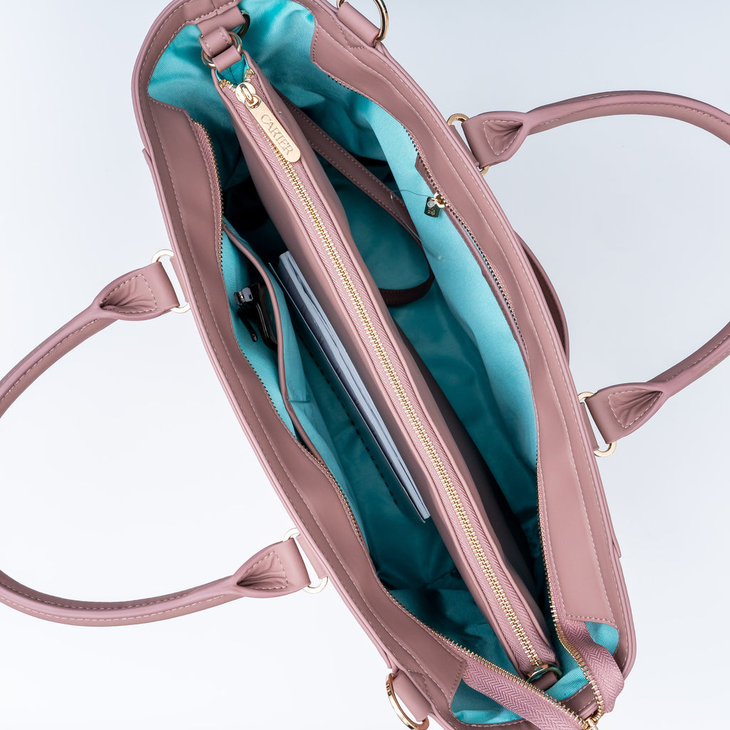 Laptop Tote Bag with Laptop Sleeve in Pink