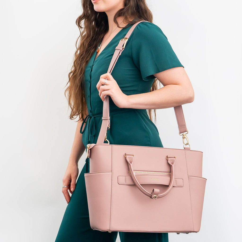 Laptop Tote Bag with Laptop Sleeve in Pink