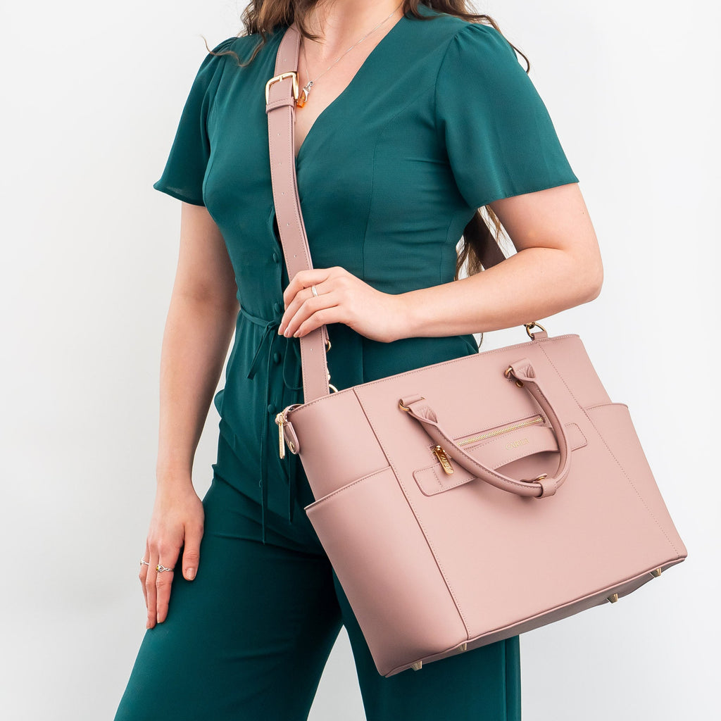 Laptop Tote Bag with Laptop Sleeve in Pink