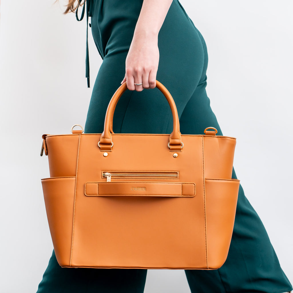 Laptop Tote Bag With Laptop Sleeve in Tan