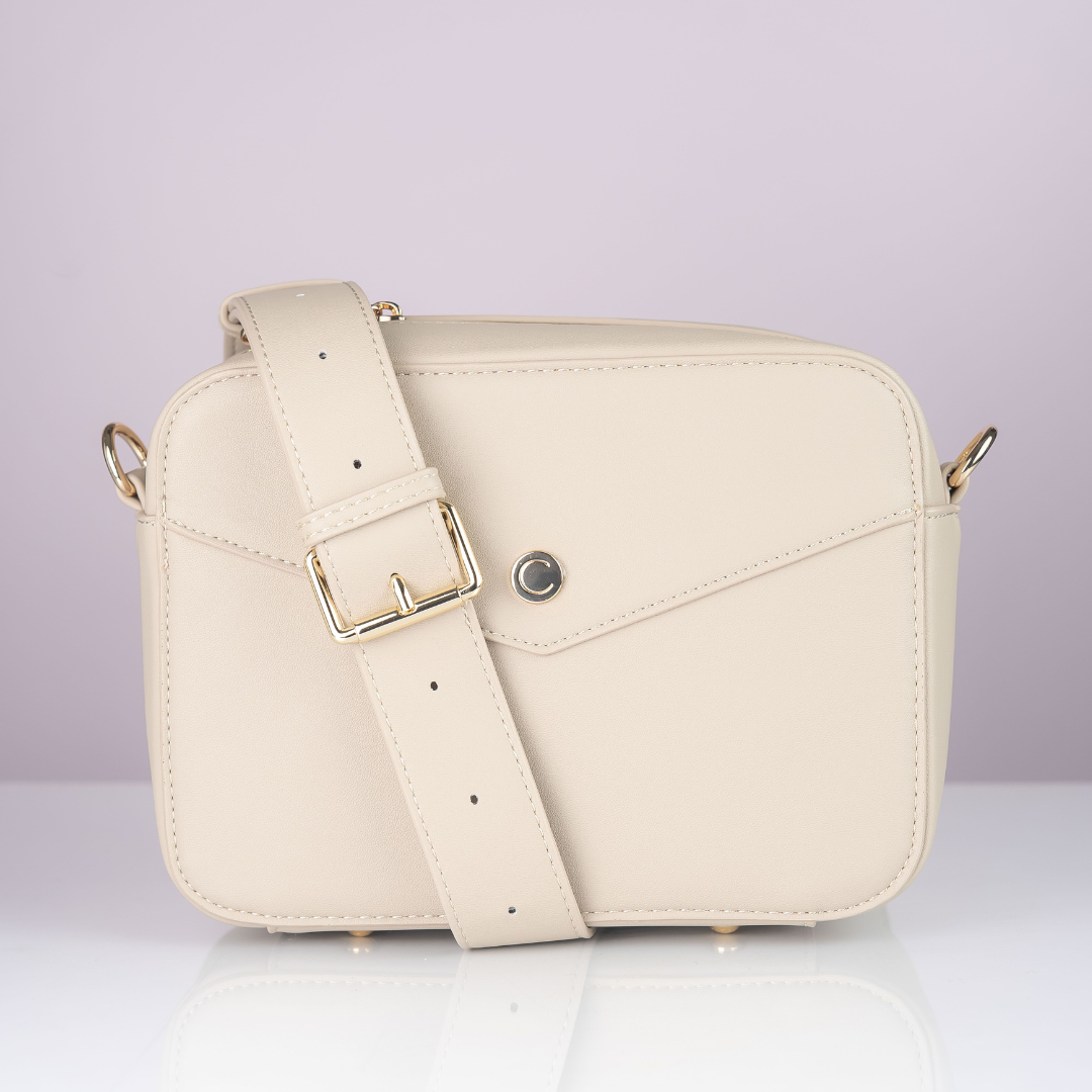 Beige cross body sales bag